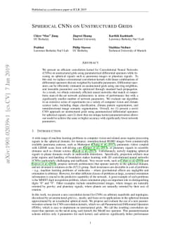 Spherical CNNs on Unstructured Grids