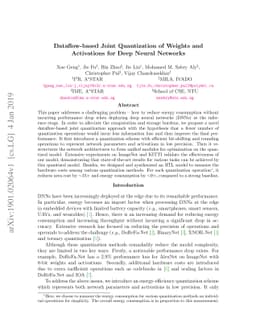 Dataflow-based Joint Quantization of Weights and Activations for Deep
  Neural Networks