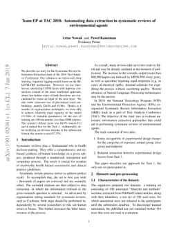 Team EP at TAC 2018: Automating data extraction in systematic reviews of
  environmental agents