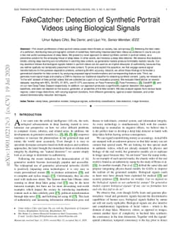 FakeCatcher: Detection of Synthetic Portrait Videos using Biological
  Signals