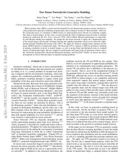 Tree Tensor Networks for Generative Modeling