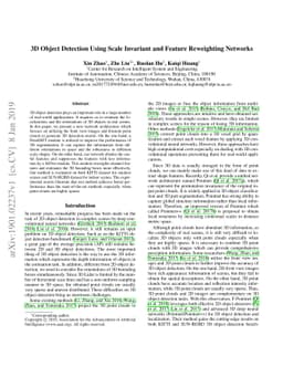 3D Object Detection Using Scale Invariant and Feature Reweighting
  Networks