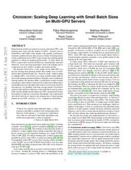 CROSSBOW: Scaling Deep Learning with Small Batch Sizes on Multi-GPU
  Servers