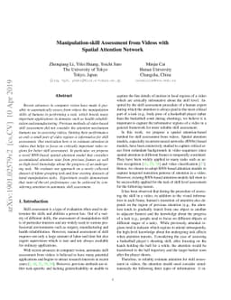 Manipulation-skill Assessment from Videos with Spatial Attention Network