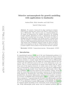 Selective metamorphosis for growth modelling with applications to
  landmarks