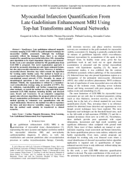Myocardial Infarction Quantification From Late Gadolinium Enhancement
  MRI Using Top-hat Transforms and Neural Networks