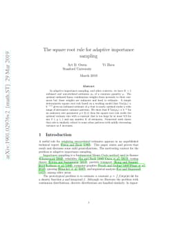 The square root rule for adaptive importance sampling
