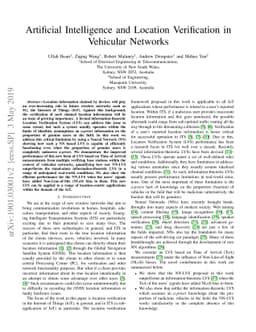 Artificial Intelligence and Location Verification in Vehicular Networks