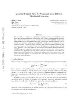 Quantized Epoch-SGD for Communication-Efficient Distributed Learning