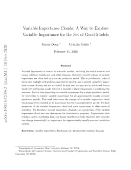 Variable Importance Clouds: A Way to Explore Variable Importance for the
  Set of Good Models