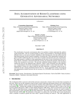 Data Augmentation of Room Classifiers using Generative Adversarial
  Networks