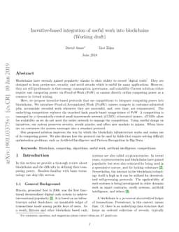 Incentive-based integration of useful work into blockchains