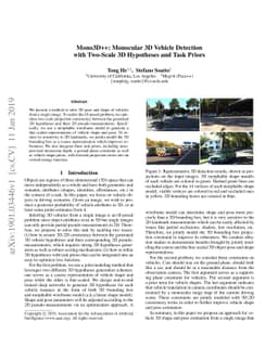 Mono3D++: Monocular 3D Vehicle Detection with Two-Scale 3D Hypotheses
  and Task Priors