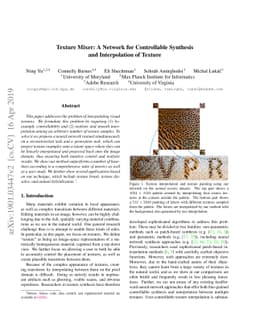 Texture Mixer: A Network for Controllable Synthesis and Interpolation of
  Texture