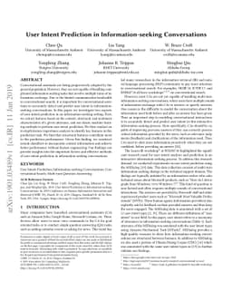 User Intent Prediction in Information-seeking Conversations