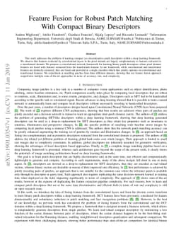 Feature Fusion for Robust Patch Matching With Compact Binary Descriptors