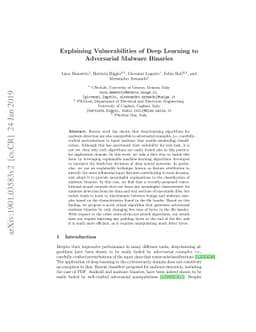 Explaining Vulnerabilities of Deep Learning to Adversarial Malware
  Binaries