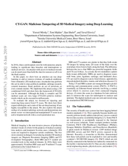 CT-GAN: Malicious Tampering of 3D Medical Imagery using Deep Learning