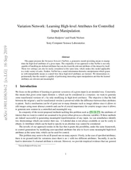 Variation Network: Learning High-level Attributes for Controlled Input
  Manipulation