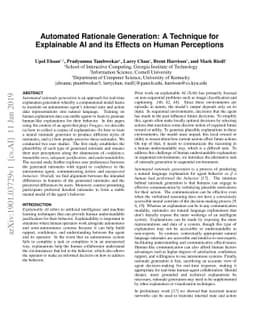 Automated Rationale Generation: A Technique for Explainable AI and its
  Effects on Human Perceptions
