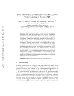 Semi-interactive Attention Network for Answer Understanding in
  Reverse-QA
