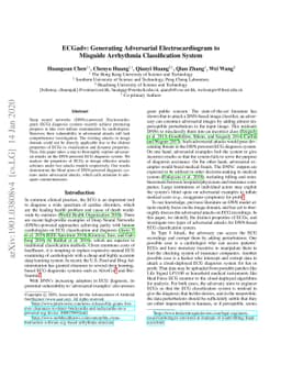 ECGadv: Generating Adversarial Electrocardiogram to Misguide Arrhythmia
  Classification System