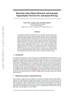 Real-time Joint Object Detection and Semantic Segmentation Network for
  Automated Driving