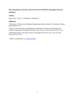 Introducing a Generative Adversarial Network Model for Lagrangian
  Trajectory Simulation