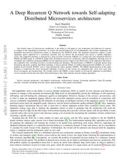 A Deep Recurrent Q Network towards Self-adapting Distributed
  Microservices architecture