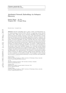 Attributed Network Embedding via Subspace Discovery