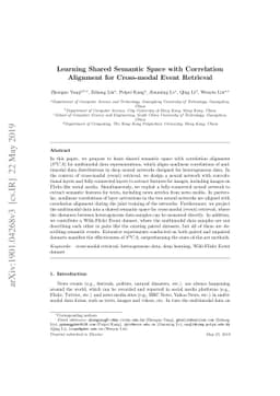 Learning Shared Semantic Space with Correlation Alignment for
  Cross-modal Event Retrieval