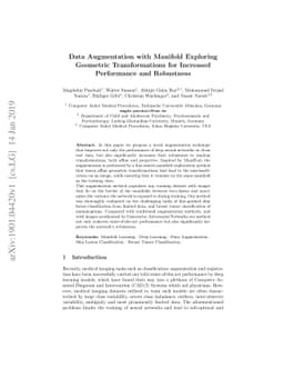 Data Augmentation with Manifold Exploring Geometric Transformations for
  Increased Performance and Robustness