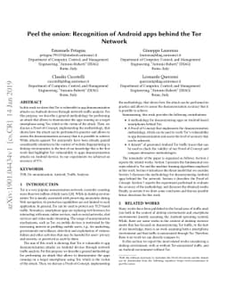Peel the onion: Recognition of Android apps behind the Tor Network