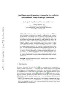 Dual Generator Generative Adversarial Networks for Multi-Domain
  Image-to-Image Translation