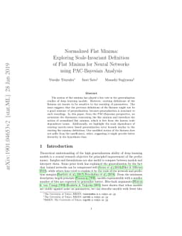 Normalized Flat Minima: Exploring Scale Invariant Definition of Flat
  Minima for Neural Networks using PAC-Bayesian Analysis