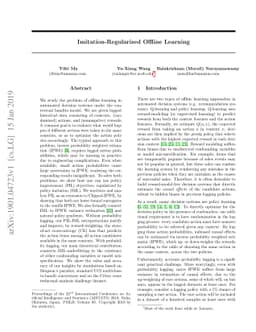 Imitation-Regularized Offline Learning