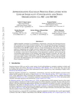 Approximating Gaussian Process Emulators with Linear Inequality
  Constraints and Noisy Observations via MC and MCMC