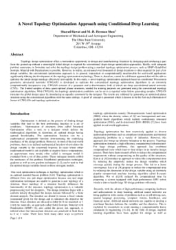 A Novel Topology Optimization Approach using Conditional Deep Learning