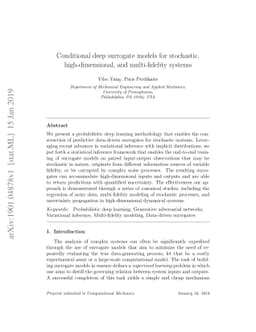 Conditional deep surrogate models for stochastic, high-dimensional, and
  multi-fidelity systems