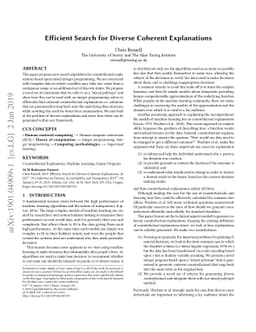 Efficient Search for Diverse Coherent Explanations