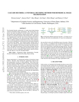 Cascade Decoder: A Universal Decoding Method for Biomedical Image
  Segmentation