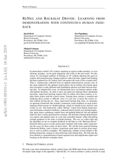 ReNeg and Backseat Driver: Learning from Demonstration with Continuous
  Human Feedback