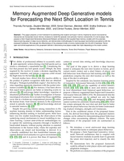 Memory Augmented Deep Generative models for Forecasting the Next Shot
  Location in Tennis
