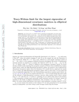 Tracy-Widom limit for the largest eigenvalue of high-dimensional
  covariance matrices in elliptical distributions