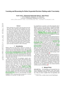 Learning and Reasoning for Robot Sequential Decision Making under
  Uncertainty