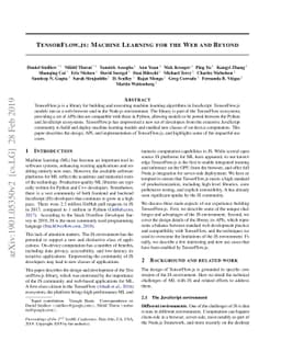 TensorFlow.js: Machine Learning for the Web and Beyond
