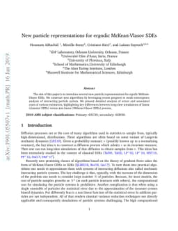 New particle representations for ergodic McKean-Vlasov SDEs