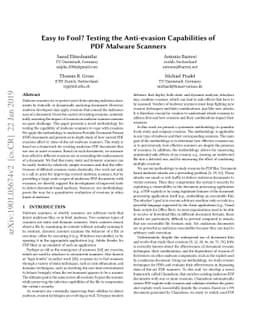Easy to Fool? Testing the Anti-evasion Capabilities of PDF Malware
  Scanners