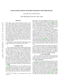 Image Enhancement Network Trained by Using HDR images