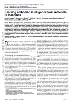 Evolving embodied intelligence from materials to machines